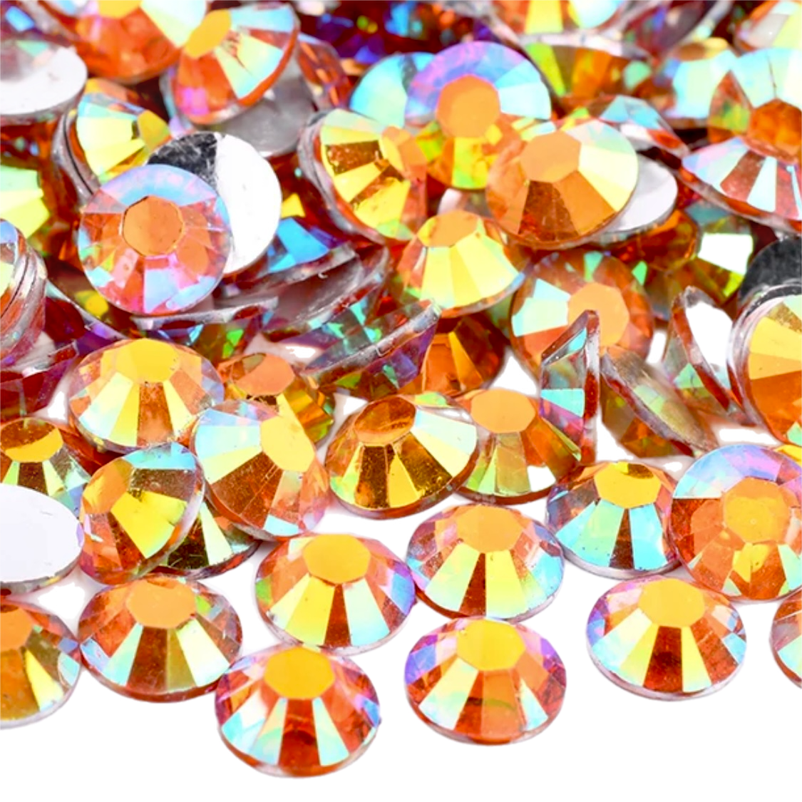 Hyacinth AB Resin Foil Back Round Flat Back Rhinestones