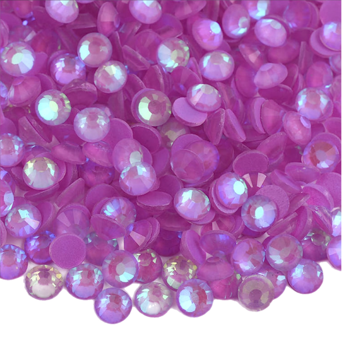 Luminous Amethyst AB Round Glass Flatback Crystals
