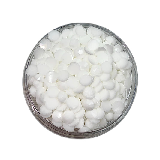 Solid White Resin Jelly Round Flat Back Rhinestones