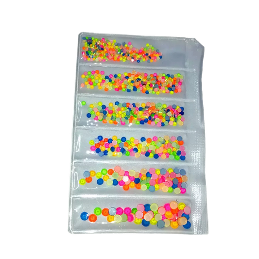 Neon Mix Round Glass Flatback Crystals