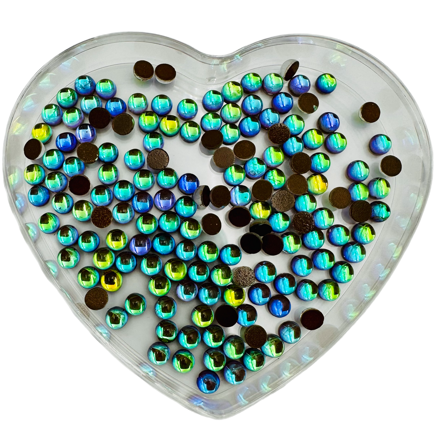 Coffee Happy Mermaid Tears Round Glass Flatback Crystals
