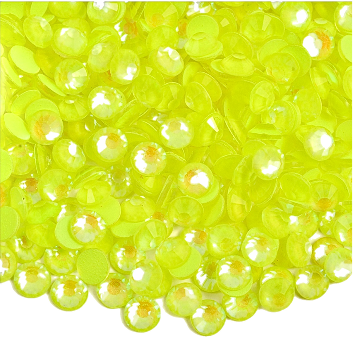 Luminous Citrine Round Glass Flatback Crystals