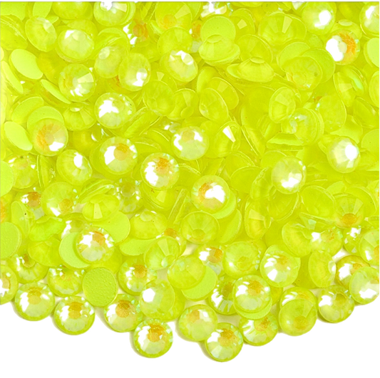 Luminous Citrine Round Glass Flatback Crystals