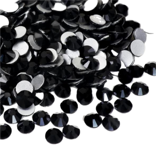 Jet Black Glass Crystals