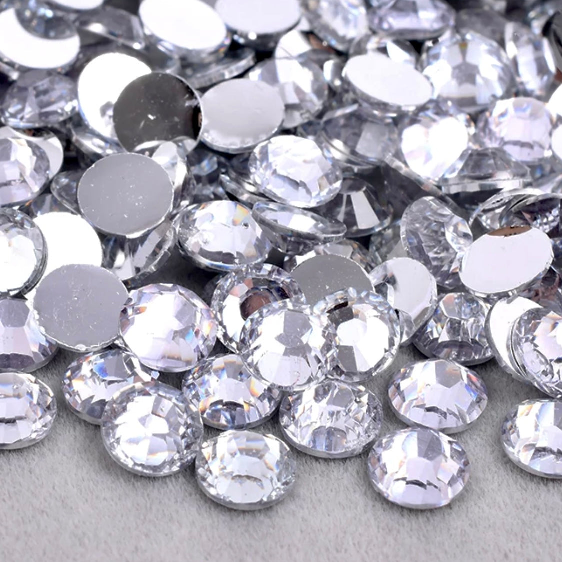 Clear Crystal Resin Foil Back Round Flat Back Rhinestones