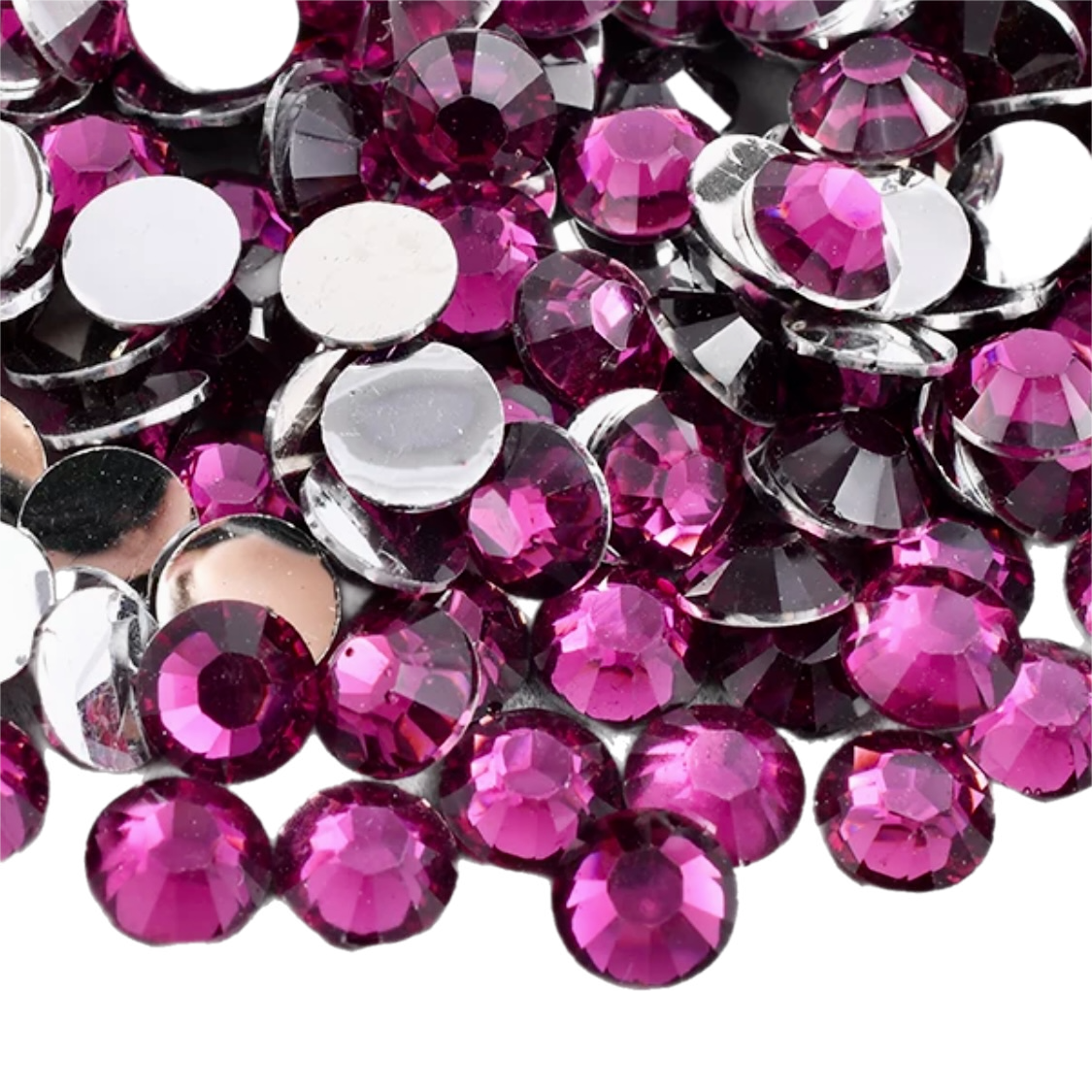 Grape Purple Resin Foil Back Round Flat Back Rhinestones