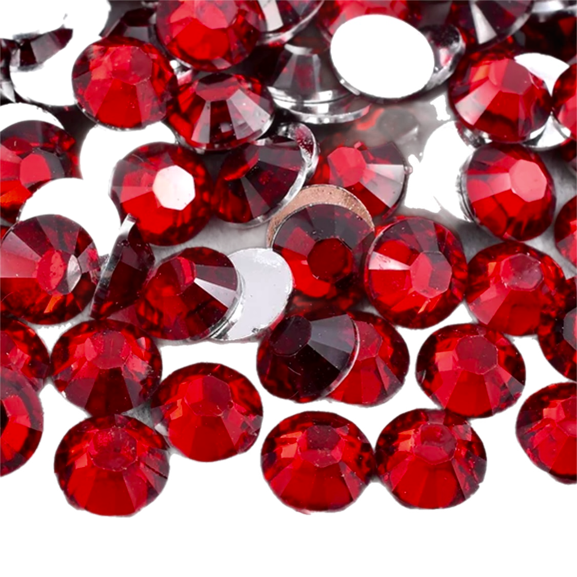 Dark Siam Resin Foil Back Round Flat Back Rhinestoneso