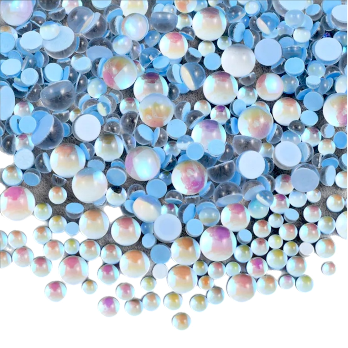 Light Sapphire Happy Mermaid Tears Round Glass Flatback Crystals