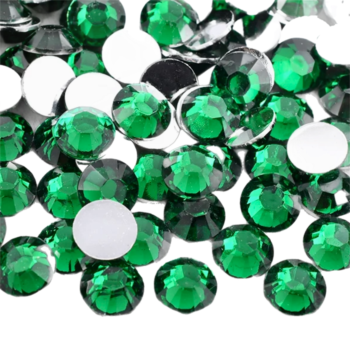 Emerald Resin Foil Back Round Flat Back Rhinestones