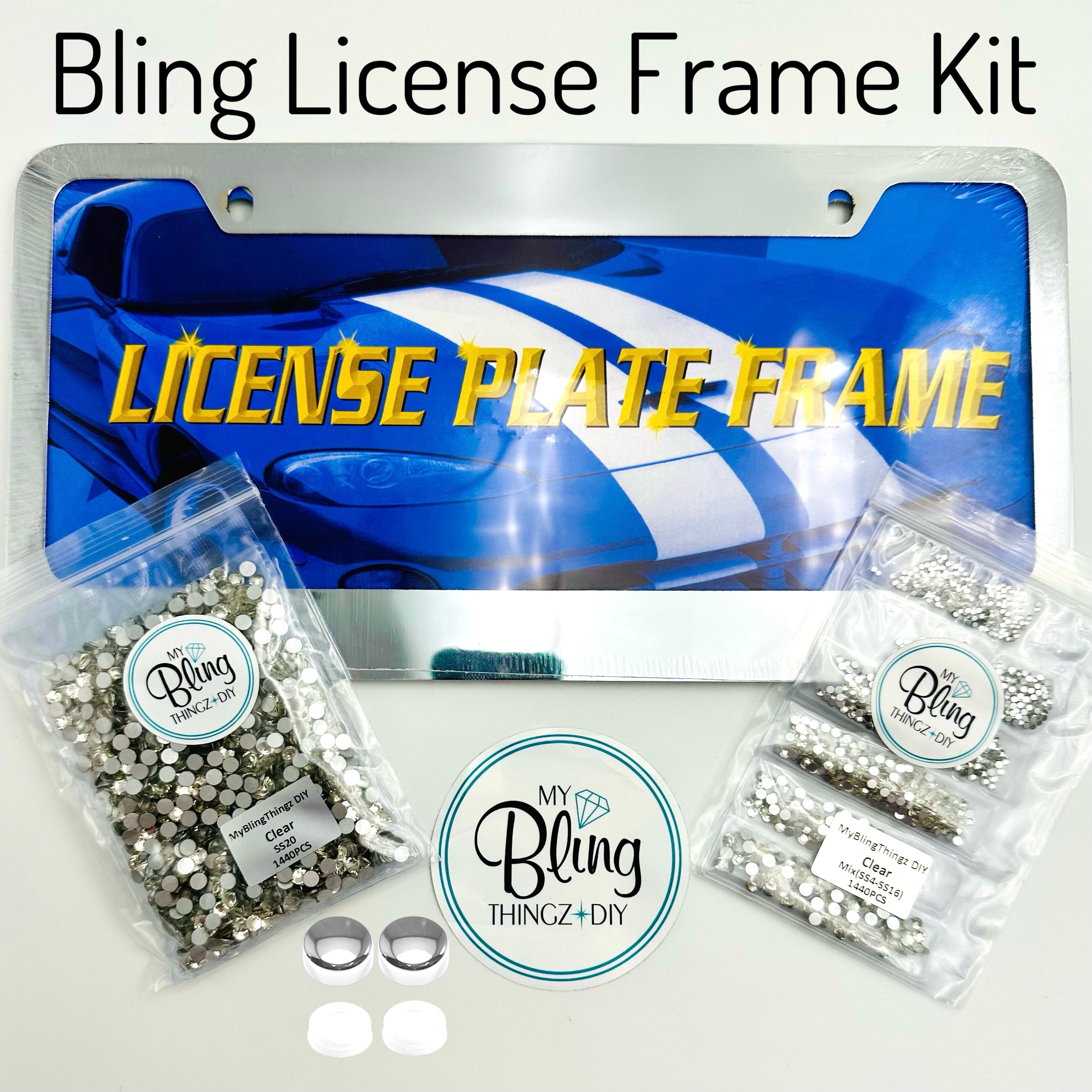 Bling License Plate Frame Kit - Choose Your Color – Myblingthingz Diy