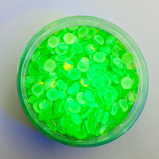 Lime Neon Opal Round Glass Flatback Crystals