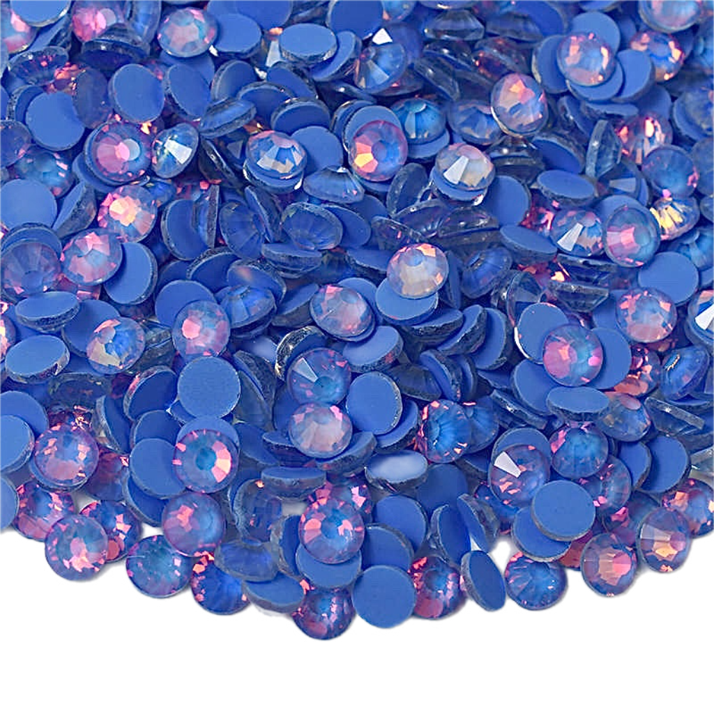 Mocha Sapphire Opal Glass Crystals