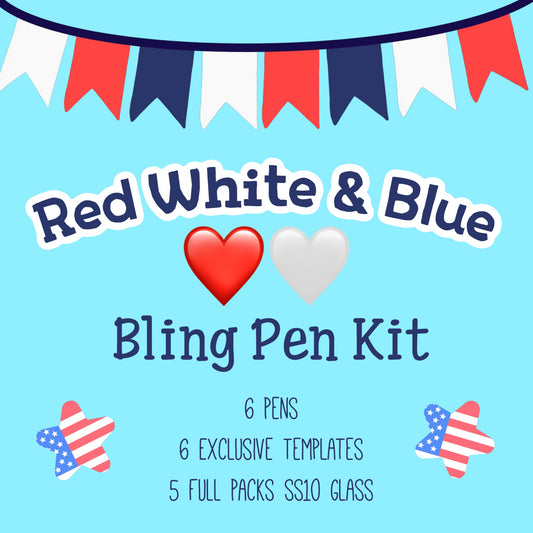 Red White & Blue Bling Pen Kit ❤️🤍💙