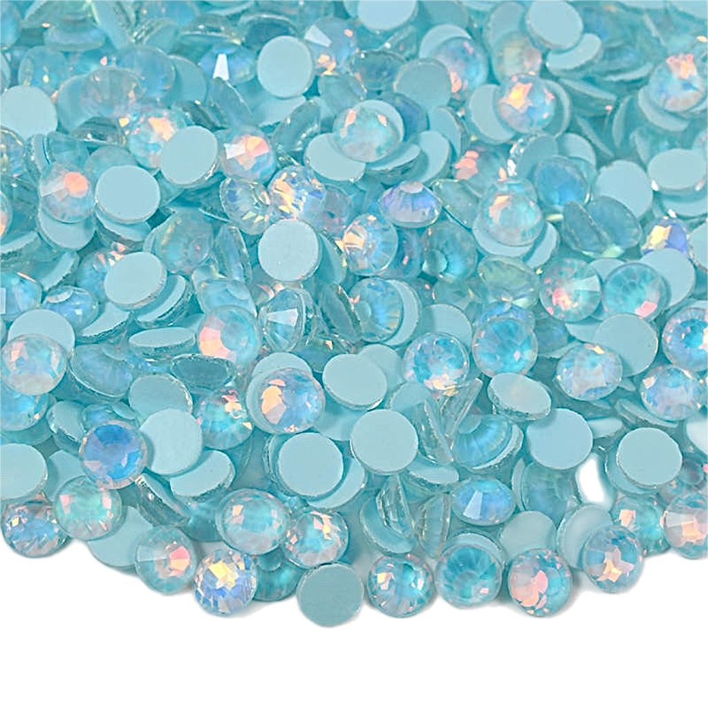 Mocha Aqua Opal Glass Crystals