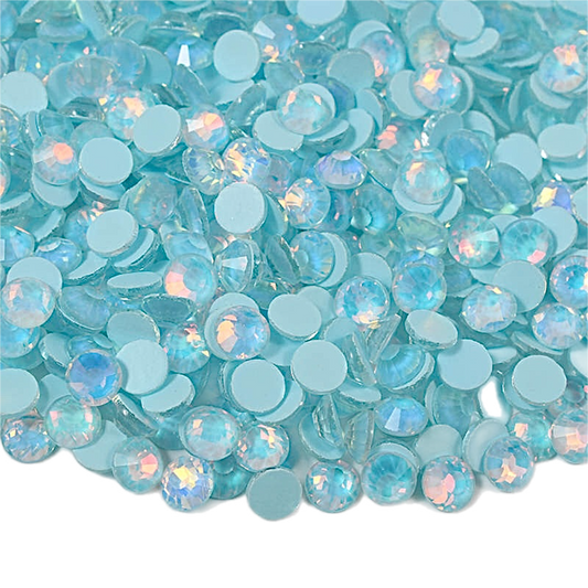 Mocha Aqua Opal Glass Crystals