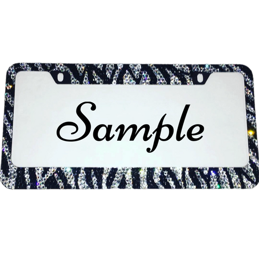 RTS Zebra Bling Licence Plate Frame Kit