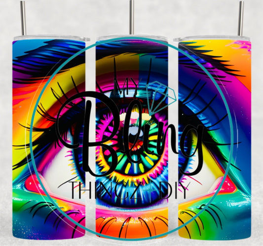 Neon Rainbow Eye Sublimation Cup Kit