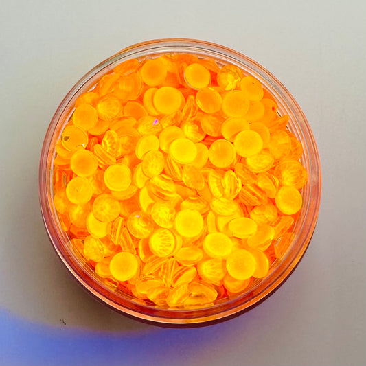 Orange Neon Opal Round Glass Flatback Crystals