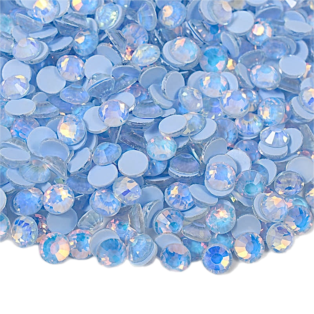 Mocha Light Sapphire Opal Glass Crystals