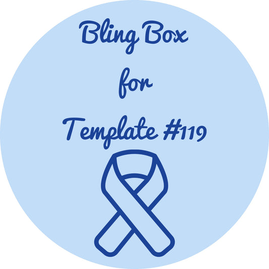 Tumbler Template Bling Box - #119 Blue Ribbon