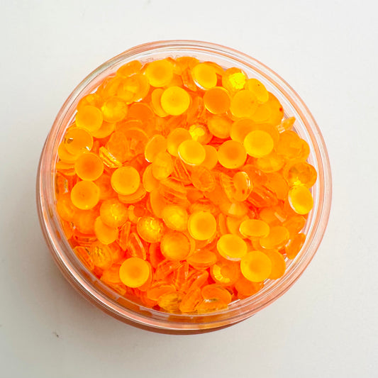 Orange Neon Opal Round Glass Flatback Crystals