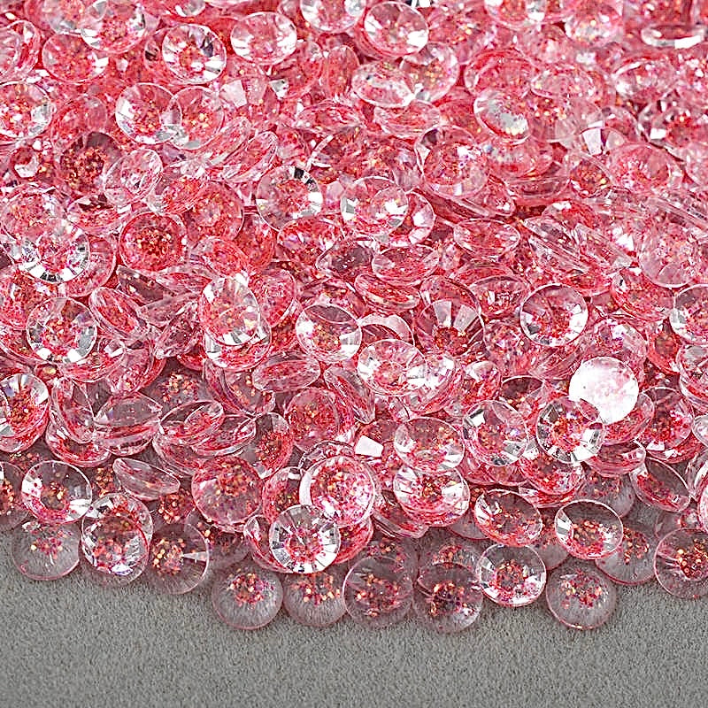 Glitter Siam Resin Round Flat Back Rhinestones