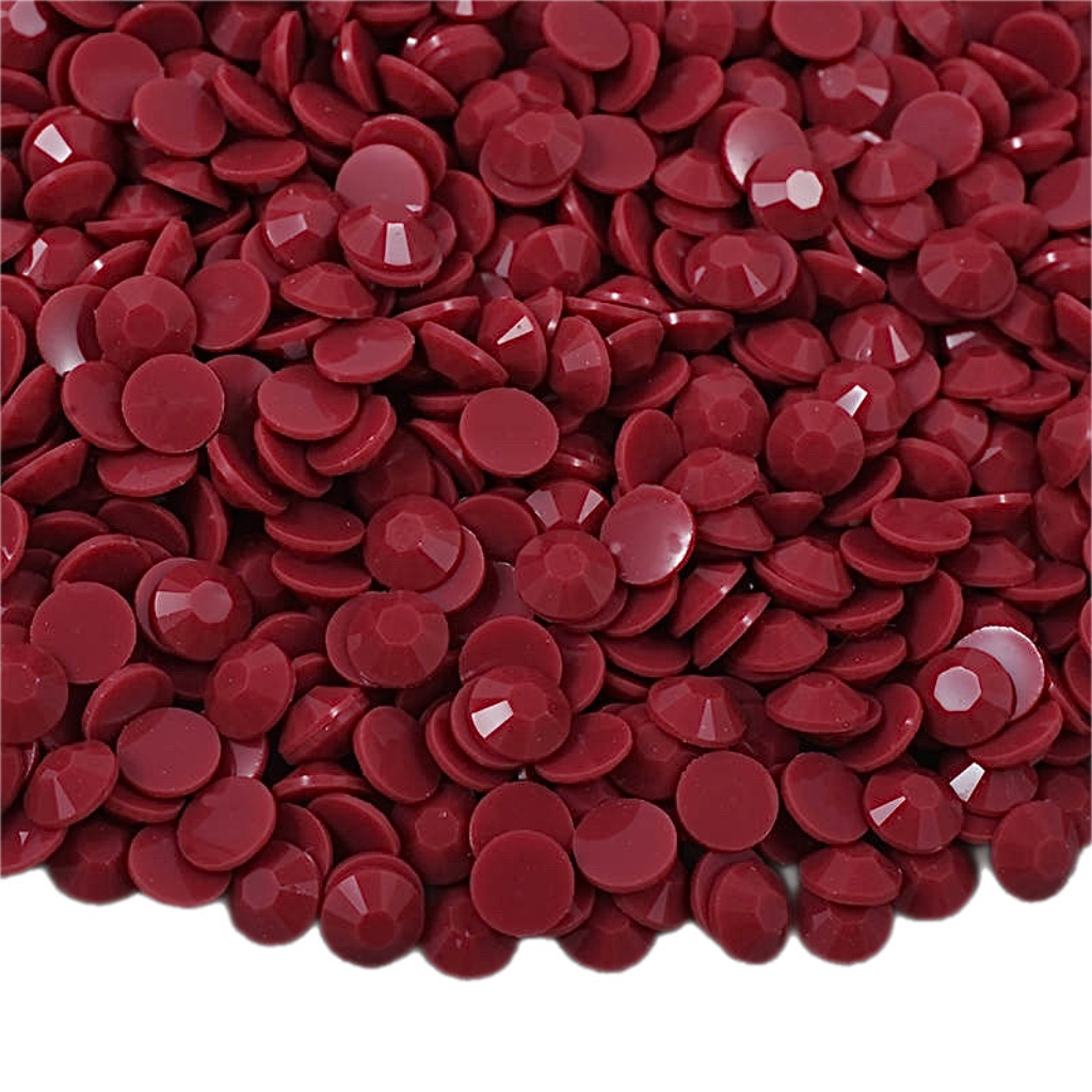 Solid Cranberry Red Resin Jelly Round Flat Back Rhinestones