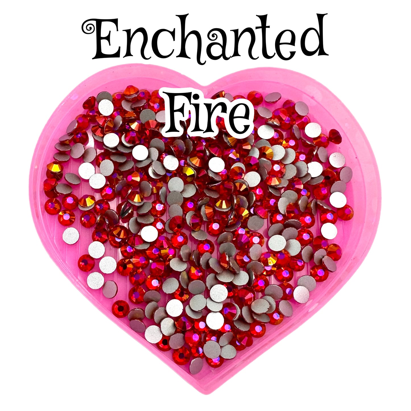 Enchanted Fire Round Glass Flatback Crystals in