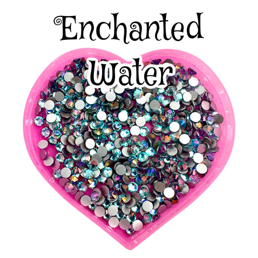 Enchanted Water Round Glass Flatback Crystals