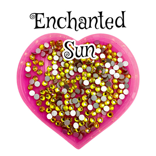 Enchanted Sun Round Glass Flatback Crystals