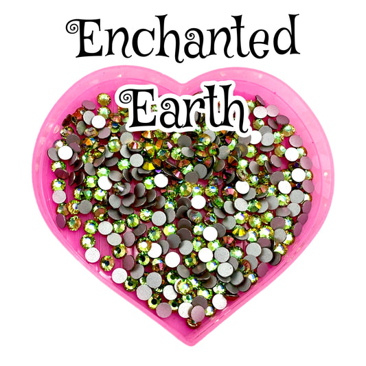 Enchanted Earth Round Glass Flatback Crystals