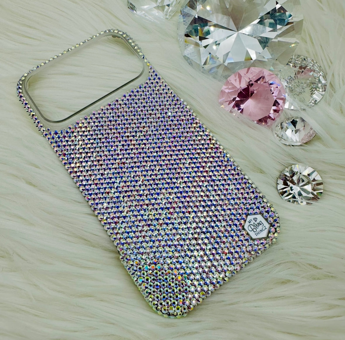 Bling Phone Case for iPhone with Crystal AB Luxe Glass Rhinestones