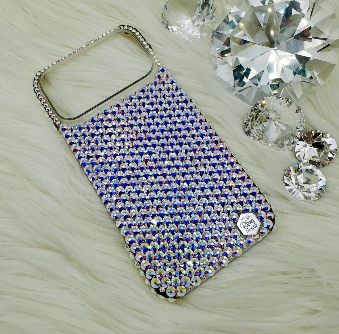 Bling Phone Case for iPhone with Crystal AB Luxe Glass Rhinestones