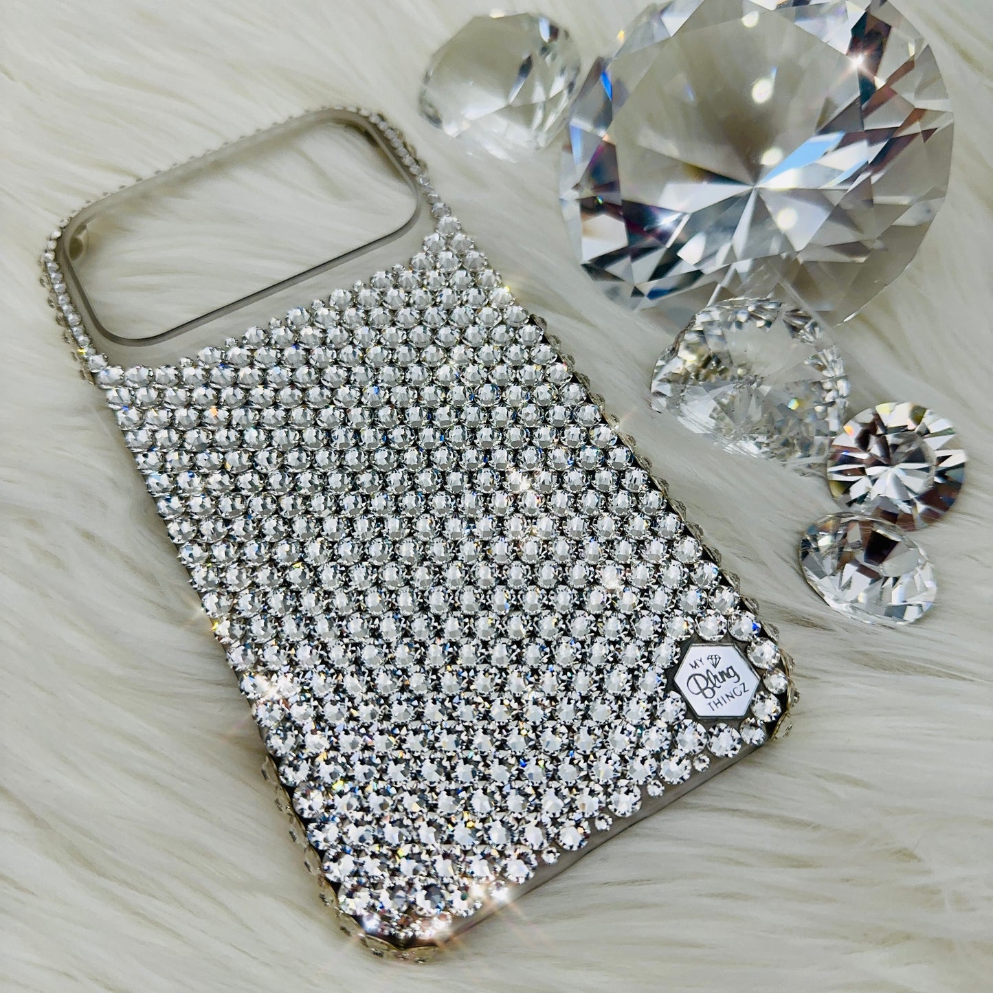 Hand-Placed Austrian Crystal Bling Phone Case for iPhone – Crystal Clear Design