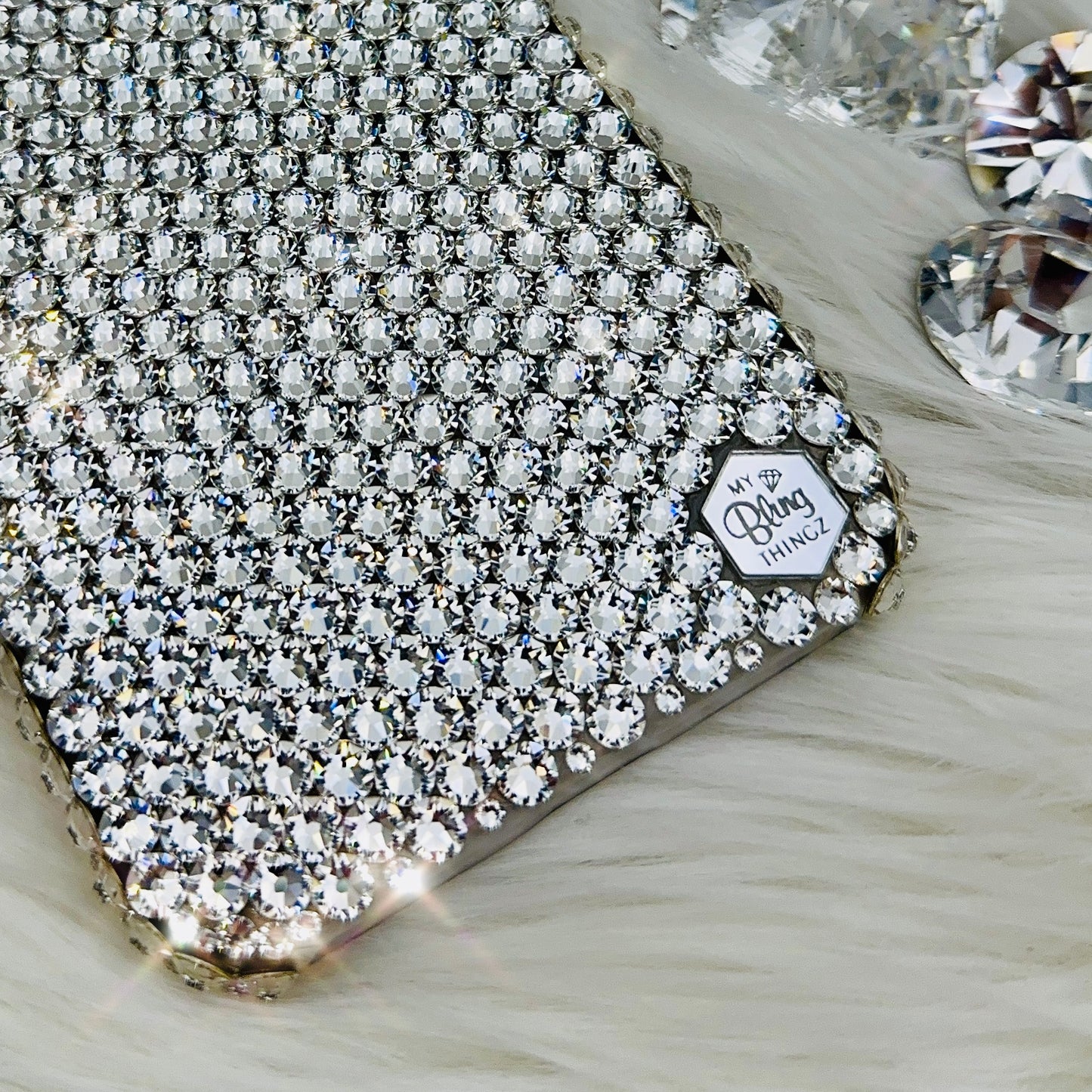 Hand-Placed Austrian Crystal Bling Phone Case for iPhone – Crystal Clear Design