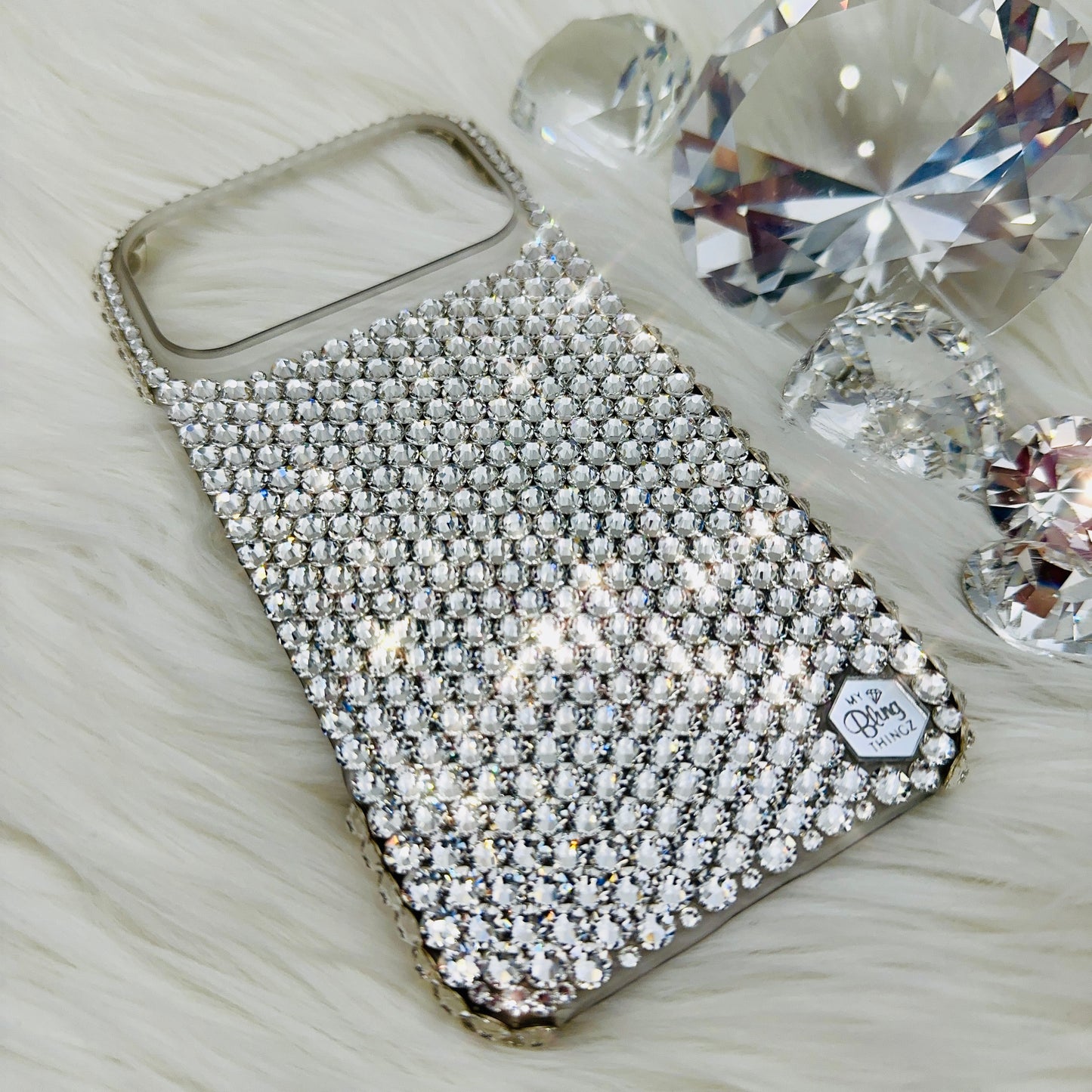 Hand-Placed Austrian Crystal Bling Phone Case for iPhone – Crystal Clear Design