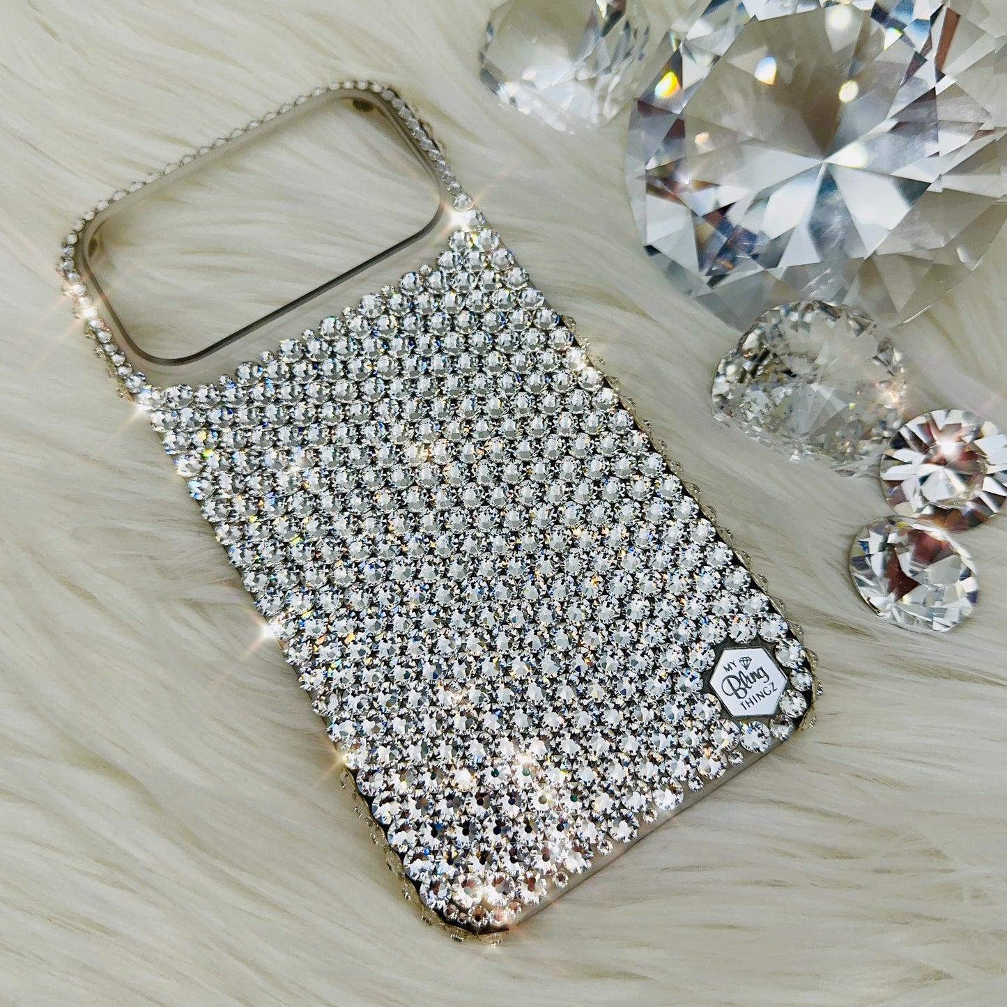 Hand-Placed Austrian Crystal Bling Phone Case for iPhone – Crystal Clear Design