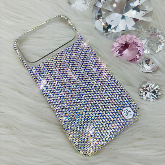 Hand-Placed Austrian Crystal Bling Phone Case for iPhone – Crystal AB Micro Crystal Design 12ss