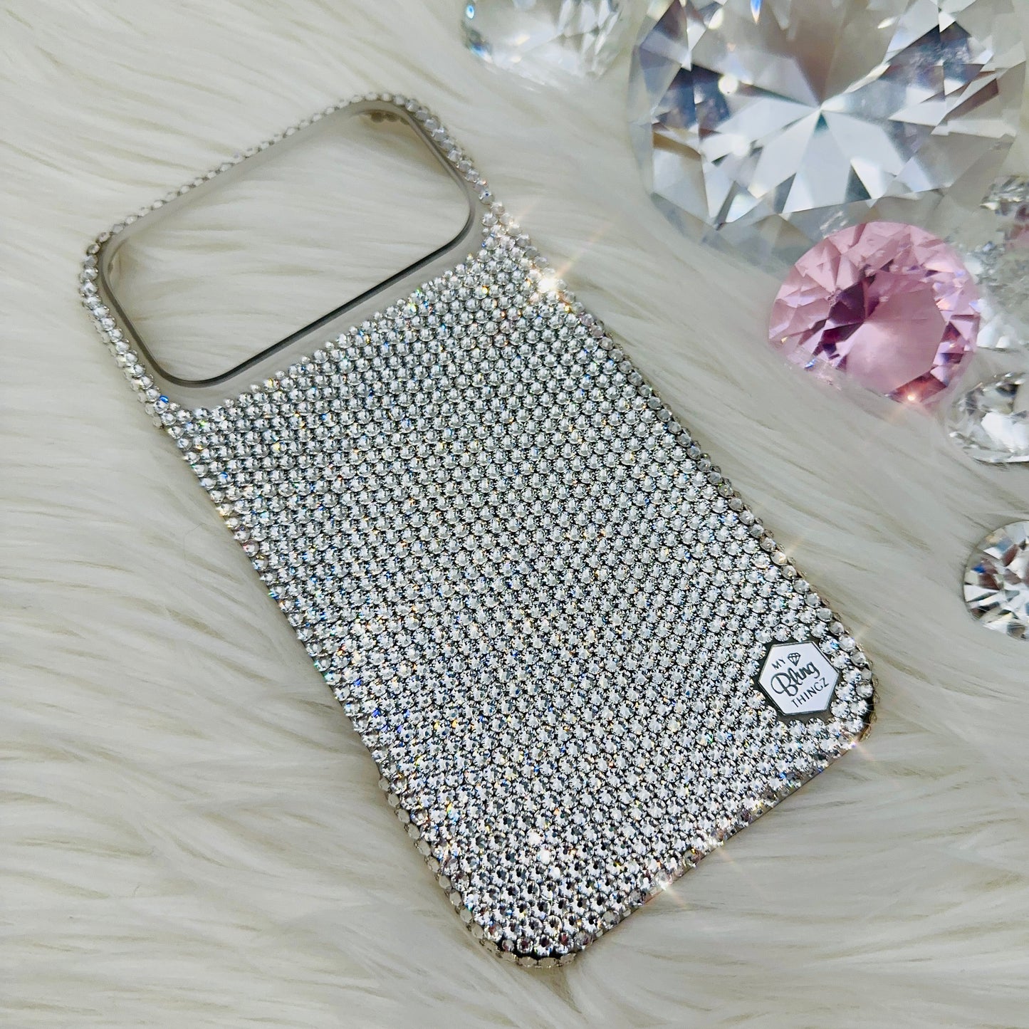 Hand-Placed Austrian Crystal Bling Phone Case for iPhone – Crystal Clear Micro Crystal Design 12ss