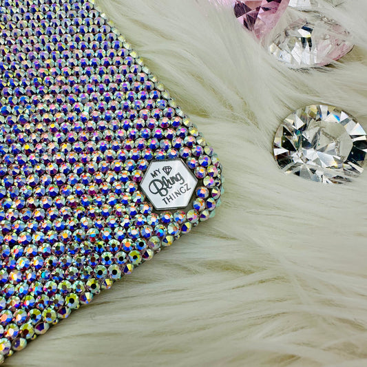 Hand-Placed Austrian Crystal Bling Phone Case for iPhone – Crystal AB Micro Crystal Design 12ss