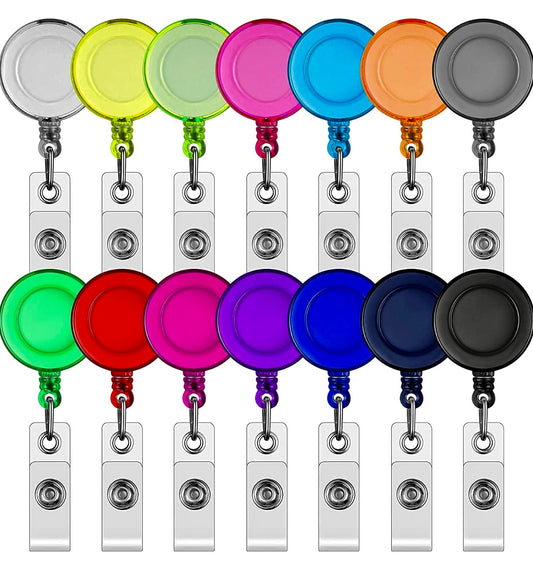 Retractable Badge Holder Reel with Metal Belt Clip Assorted Color Blanks