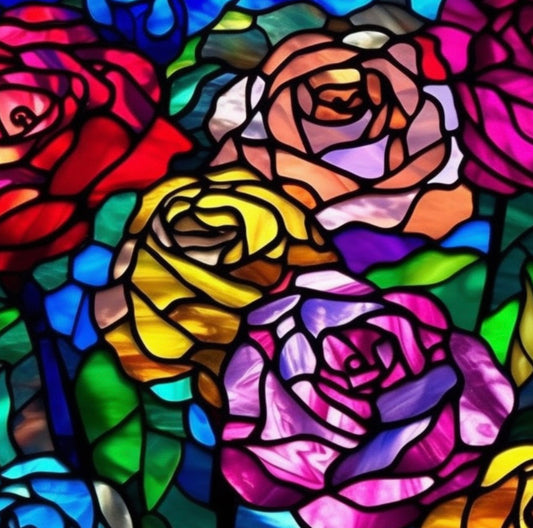 Bling Stained Glass Roses Sublimation Cup Kit