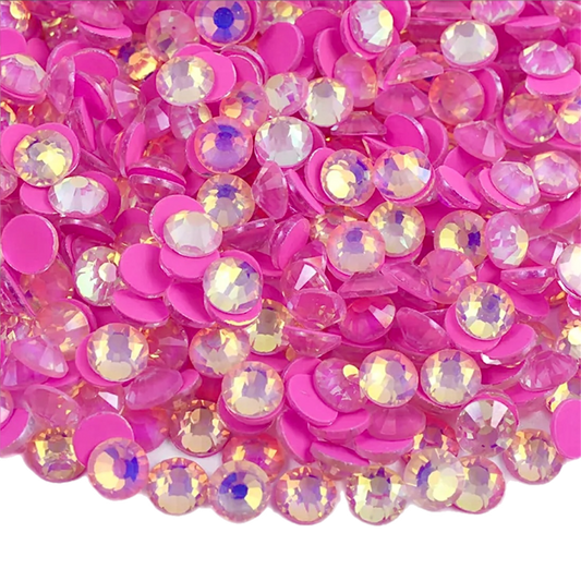 Luminous Purple Opal Round Glass Flatback Crystals