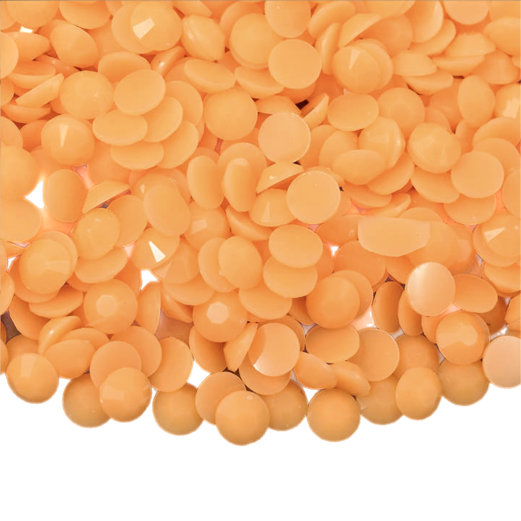 Solid Orange Resin Jelly Round Flat Back Rhinestones