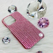 Hand-Placed Austrian Crystal Bling Phone Case for iPhone – Light Rose Pink Design