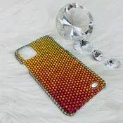 Hand-Placed Austrian Crystal Bling Phone Case for iPhone – Volcano Design