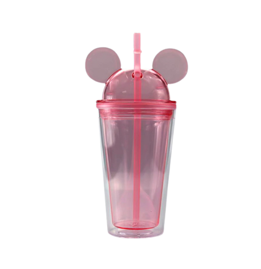 Double Wall Mouse Ears Cup - 16oz - Pink or Blue