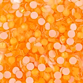 Neon Orange Round Glass Flatback Crystals