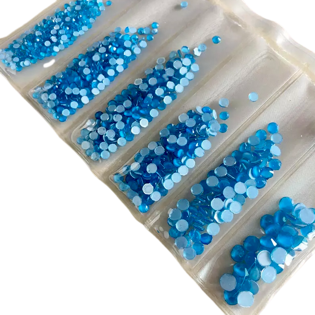 Neon Blue Round Glass Flatback Crystals