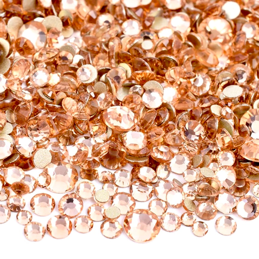 Light Peach Glass Crystals